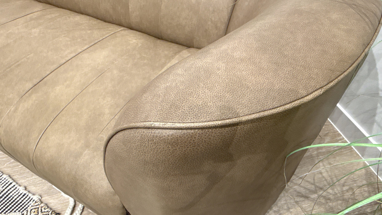 Sofology 4 Seater Leather Sofa in Relaxed Natural
