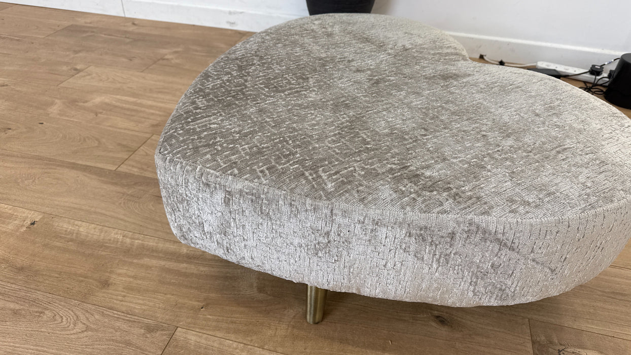 Gabrielle - Fabric Footstool  - Silver