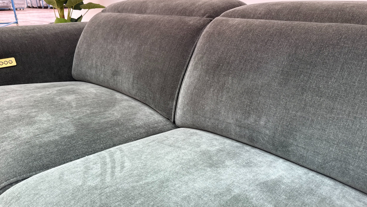 Sofology Plaza Fabric 3 Corner Smart Console 1.5 Power Recliner/Headrest in Relaxed Chenille Pine