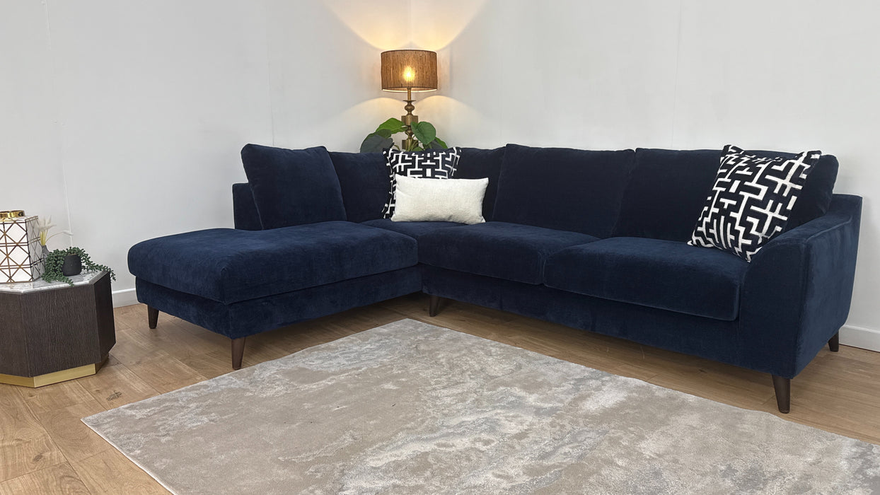 Sofology Mayfair Fabric Chaise 1 Corner 3 in Navy
