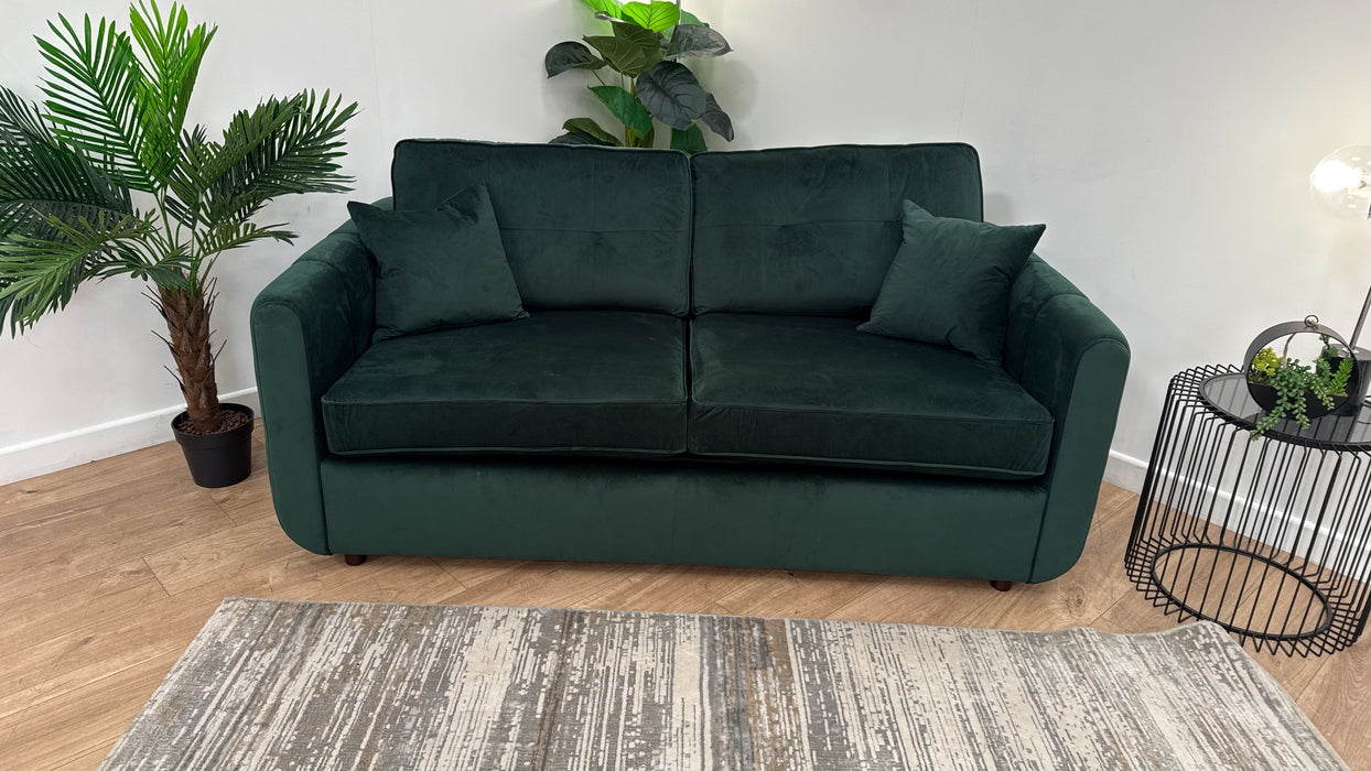 Sofology Islington Fabric 3 Seater Hypnos Deluxe Sofa Bed in Sleek Green