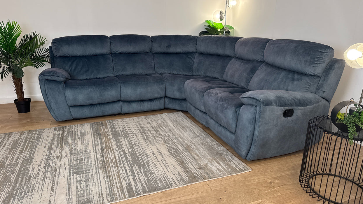 Sofology Radley Fabric 2 Corner 2 Manual Recliner in Decent Teal