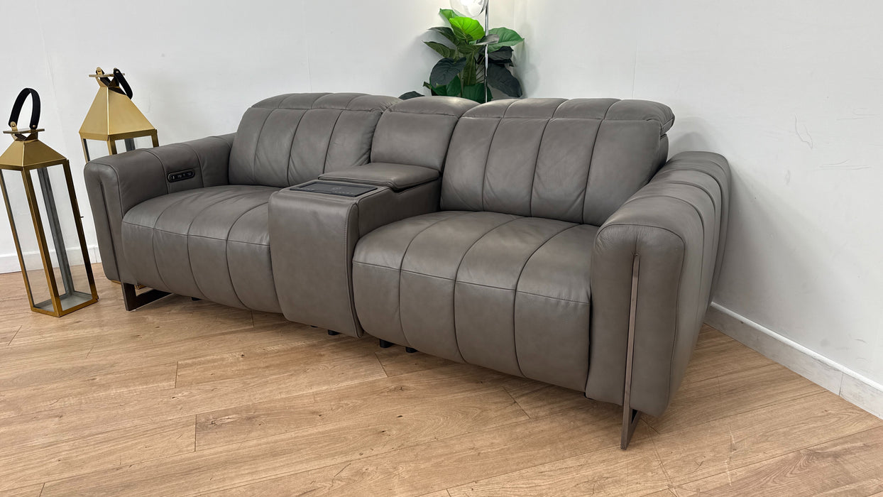 Sofology The Paramount 2.5 Seater Recliner Sofa Console Charcoal