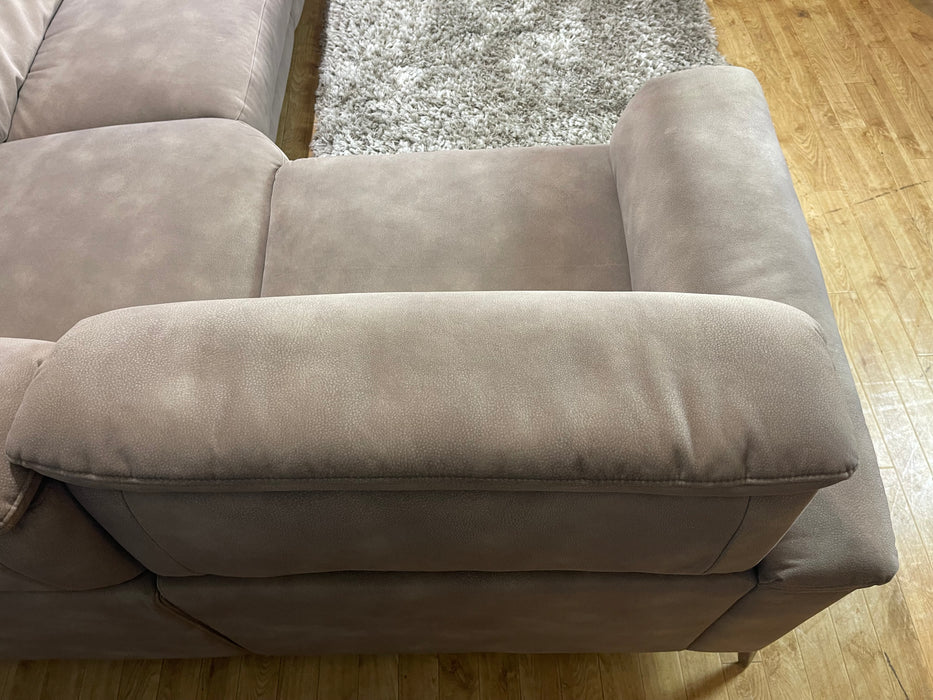 Illinois Fabric 1 Seater Corner 2 Seater - Lifestyle Mottled Latte - Power Recliner (WA2)