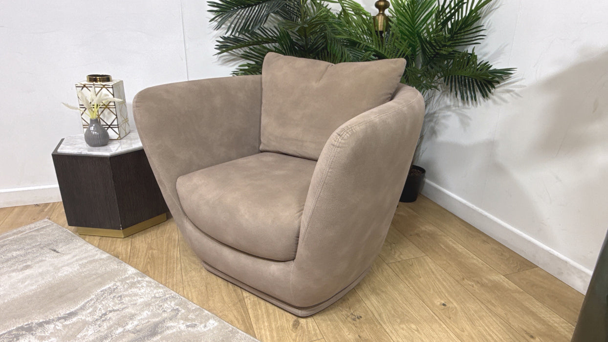 Sofology Serene Fabric Swivel Chair	in Lifestyle Mottled Latte