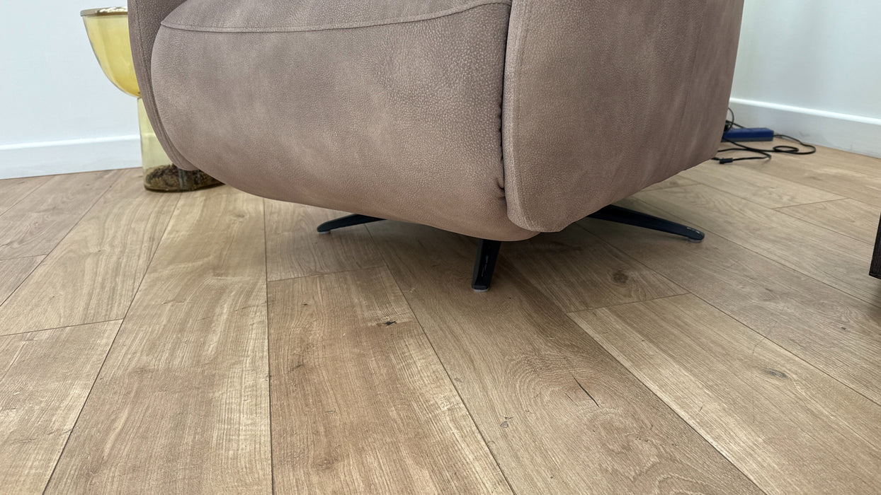 Sofology Monroe Fabric Chair Power Recliner in Lifestyle Mottled Latte