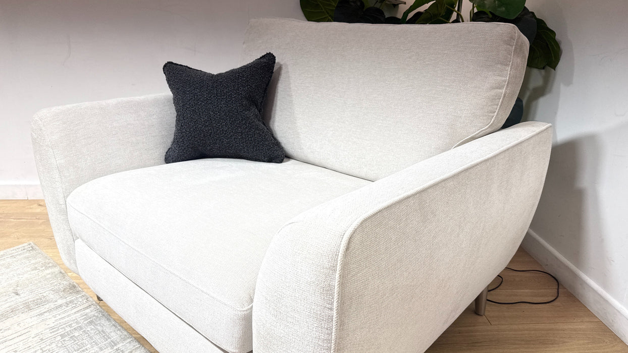 Sofology Hackney Fabric Loveseat Sprung Seats in Linen Look Chenille Mist Mix