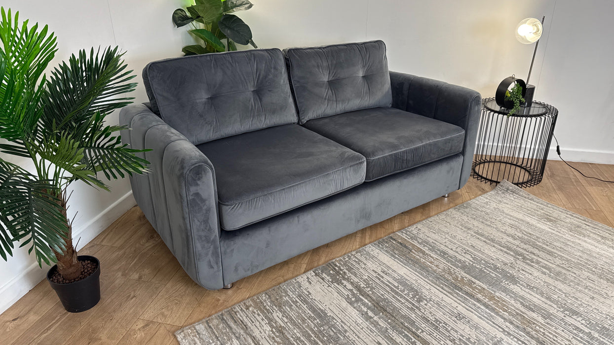 Sofology Islington Fabric 3 Seater Hypnos Deluxe Sofa Bed in Sleek Grey