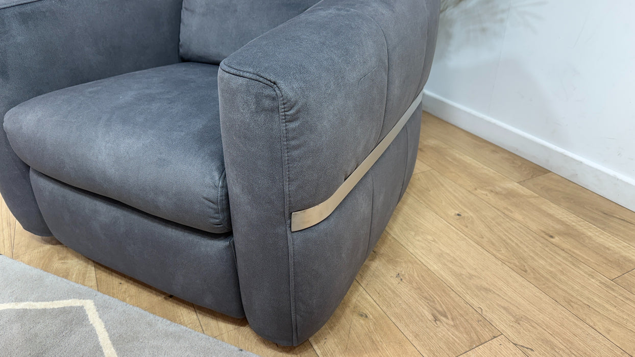 Sofology Lumiere Fabric Accent Swivel Chair in Lifestyle Flecked Charcoal