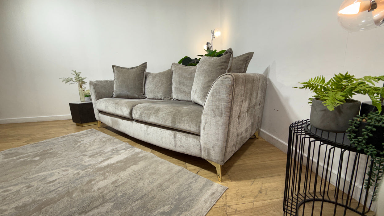 Sofology Luella Fabric 4 Seater in Luxe Chenille Stone Mix
