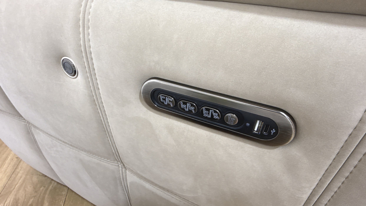 Sofology Ripley Fabric 2.5 Seater Power Recliner/Headrest Heated Seats Lumbar Support in Lifestyle Nubuck Feel Stone