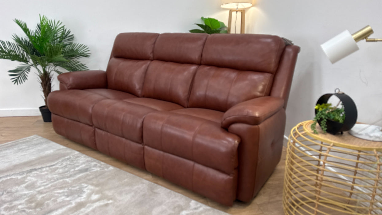 Sofology Gracie Leather 3 Seater in Trusty Sheen Butterscotch