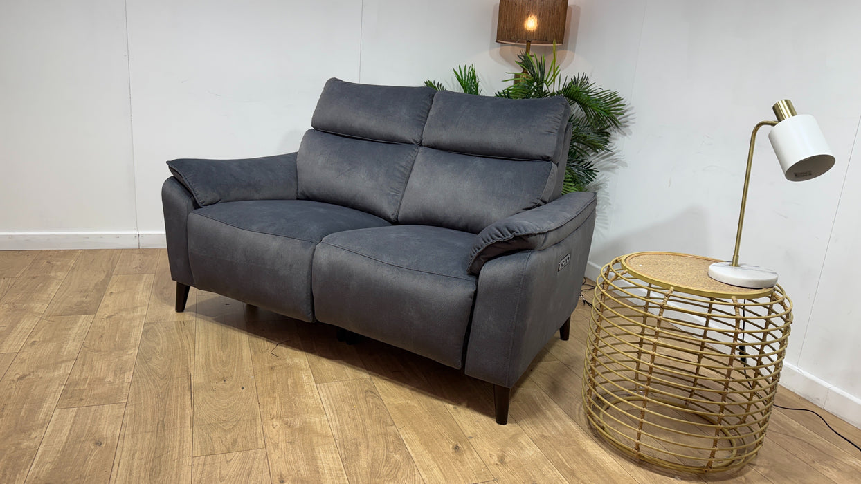 Sofology Arlo Fabric 2 Seater Power Recliner/Headrest in Lifestyle Flecked Charcoal