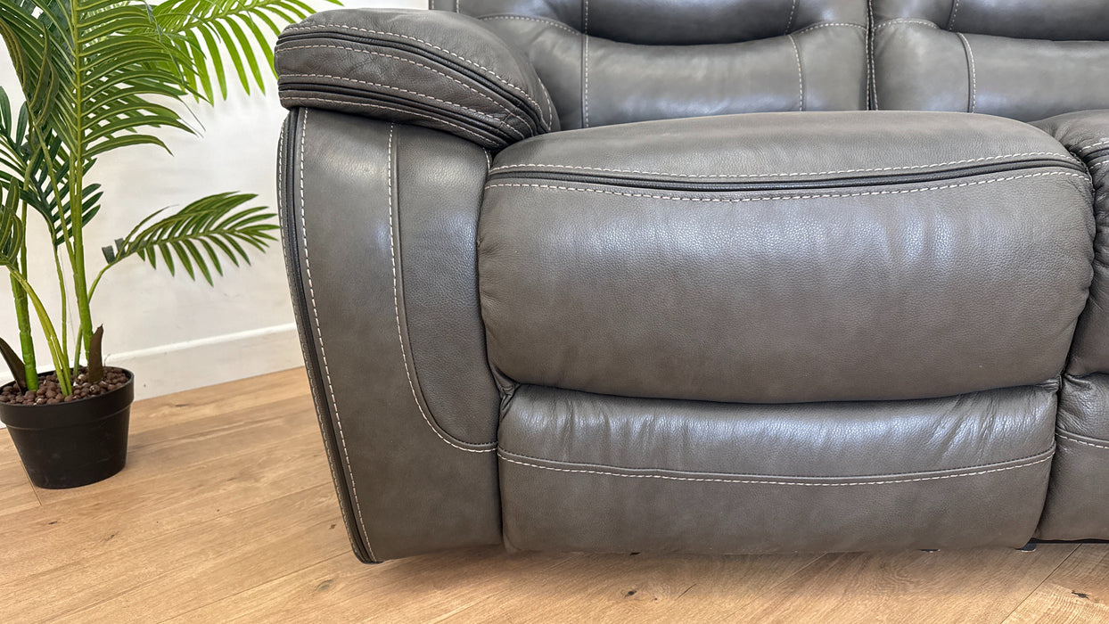 Vinson 3 Seater - Leather Power Reclining Sofa - Graphite