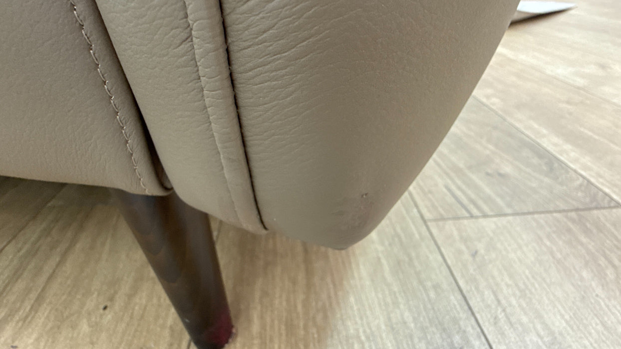 Sofology Adler Leather 3 Seater in Trusty Matt Taupe