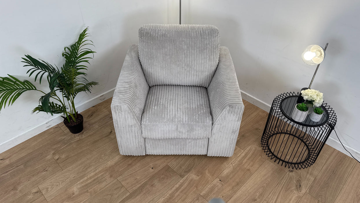 Heydon 1 Seater -  Fabric Manual Recliner Chair - Silver