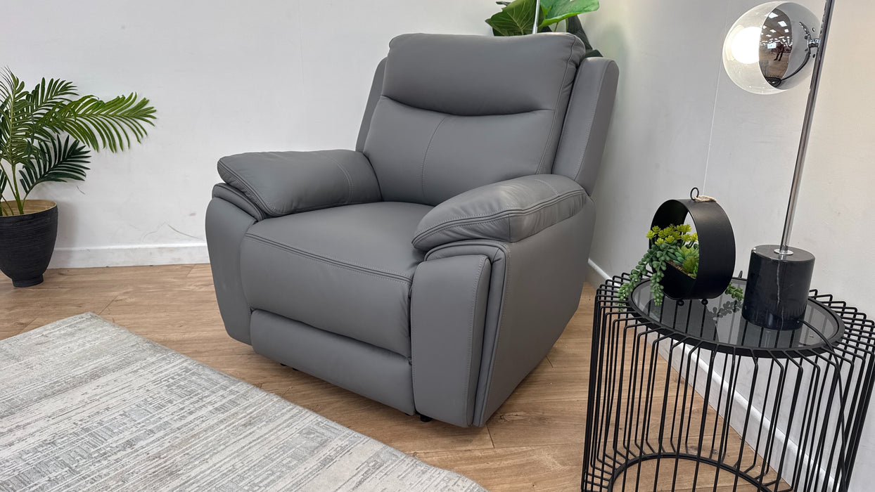 DFS Trek Power Recliner Chair in Storm — The Sofa Clearance Outlet