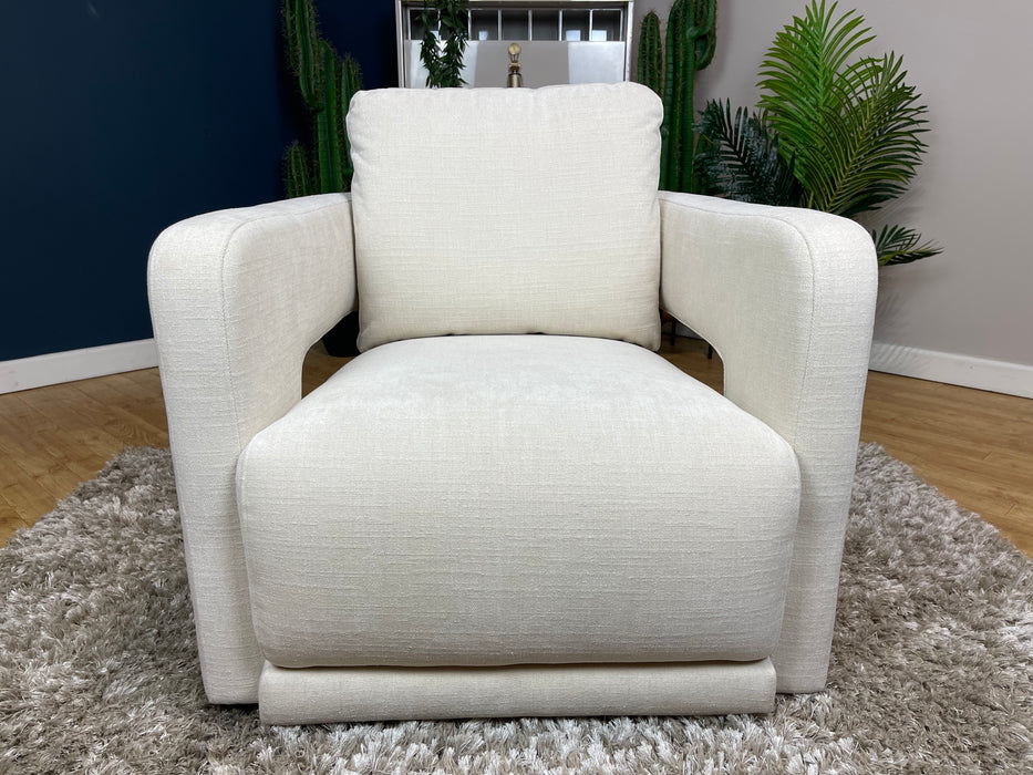 Retreat Swivel Accent Chair - Chenille Ivory Fabric (WA2)