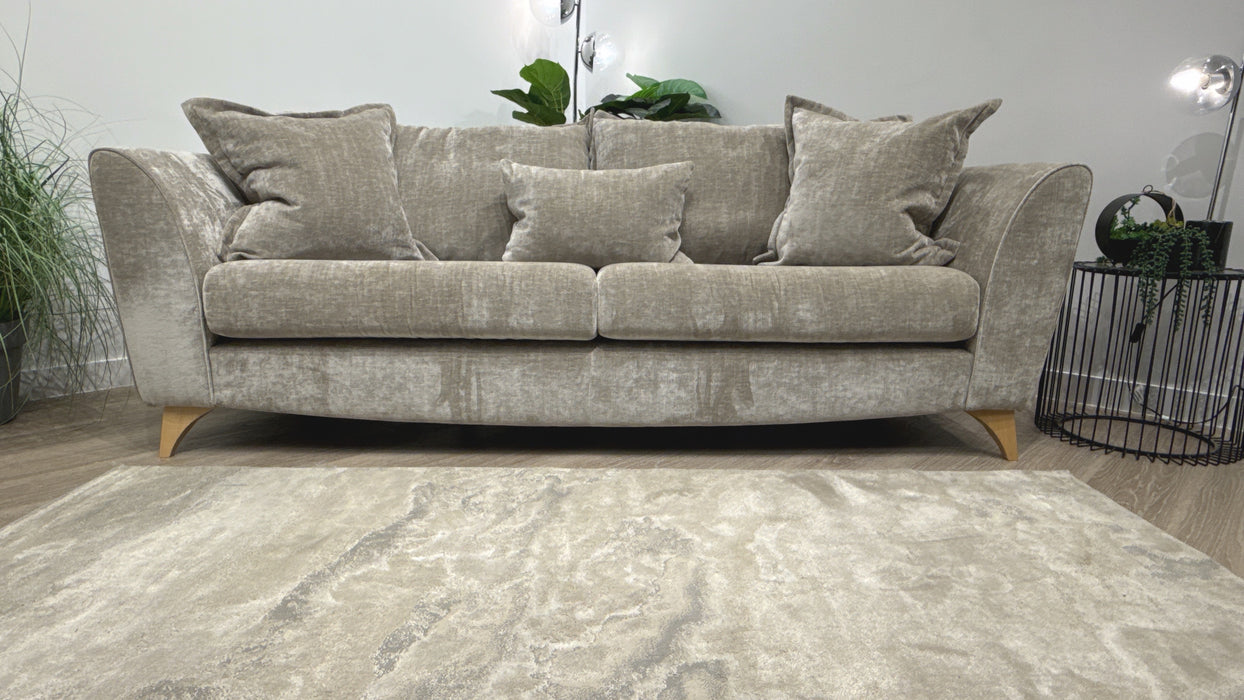 Sofology Luella Fabric 4 Seater in Luxe Chenille Stone