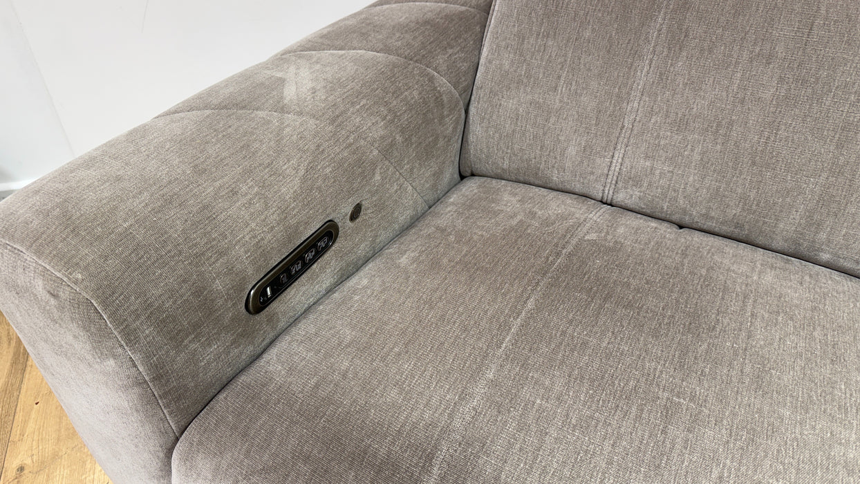 Sofology Allure Fabric 2.5 Seater Power Recliner/Headrest Heated Seats Lumbar Support in Relaxed Chenille Nutmeg