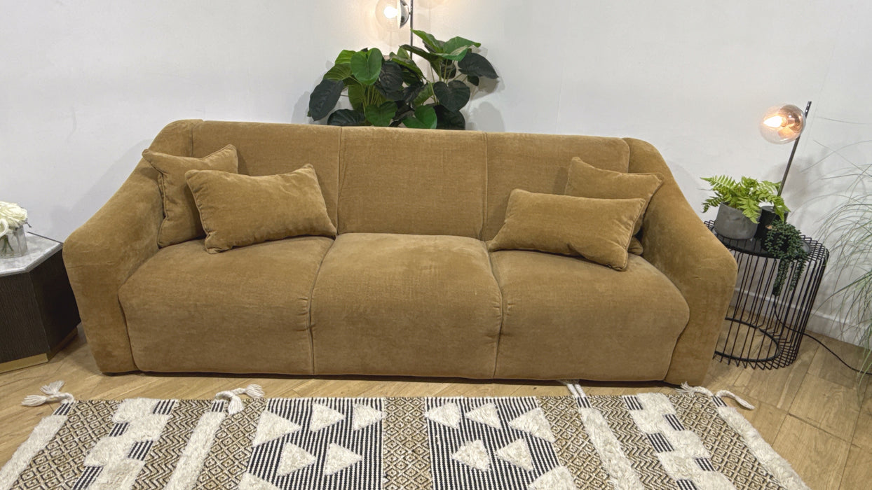 Sofology Bonbon Fabric 3 Seater in Aston Almond