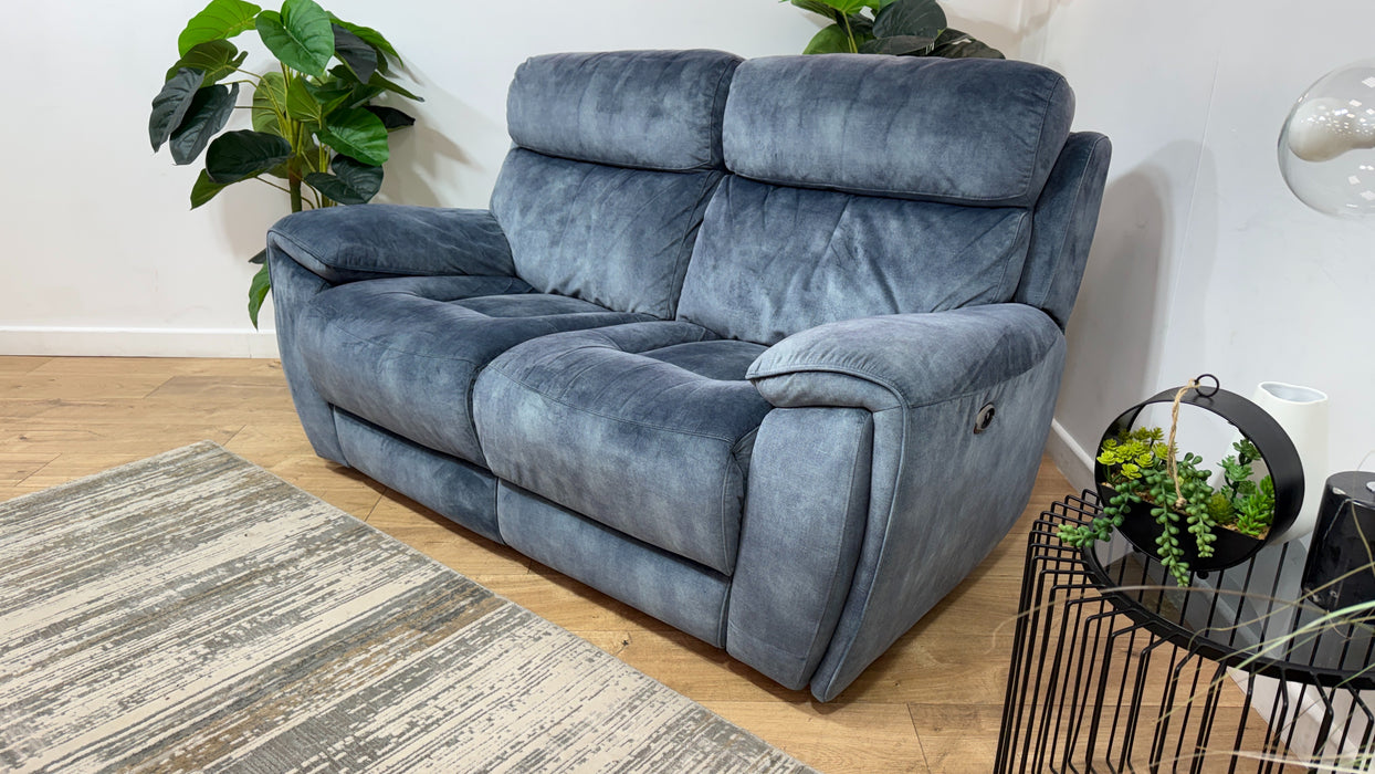 Sofology Radleigh Fabric 2 Seater Power Recliner in Decent Teal