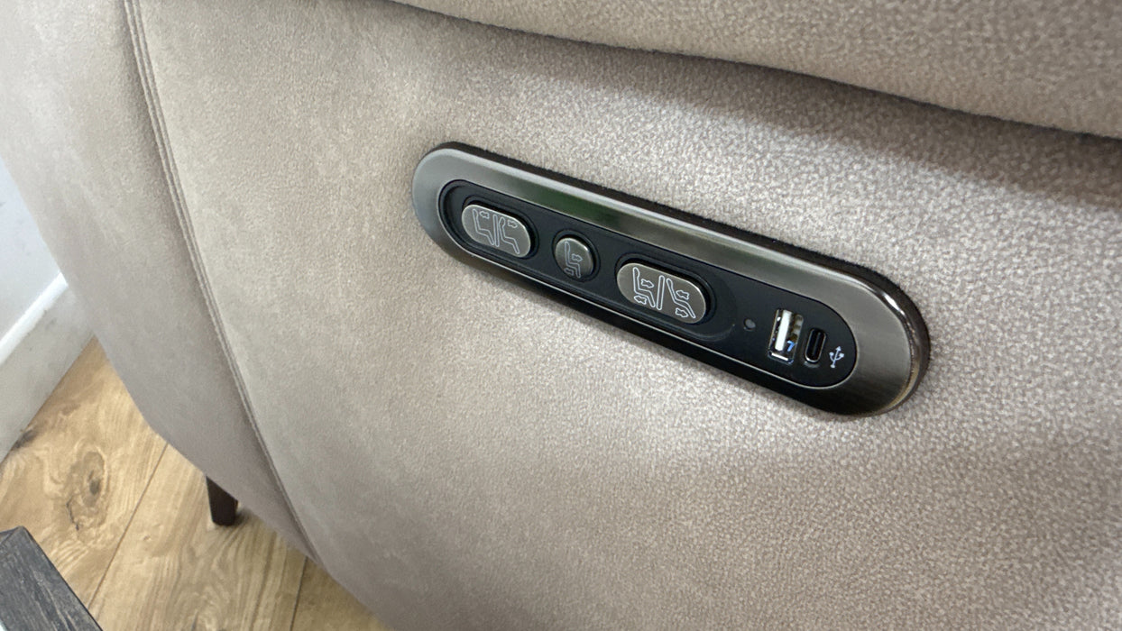 Sofology Bailey Fabric 2.5 Seater Power Recliner/Headrest in Lifestyle Flecked Nutmeg