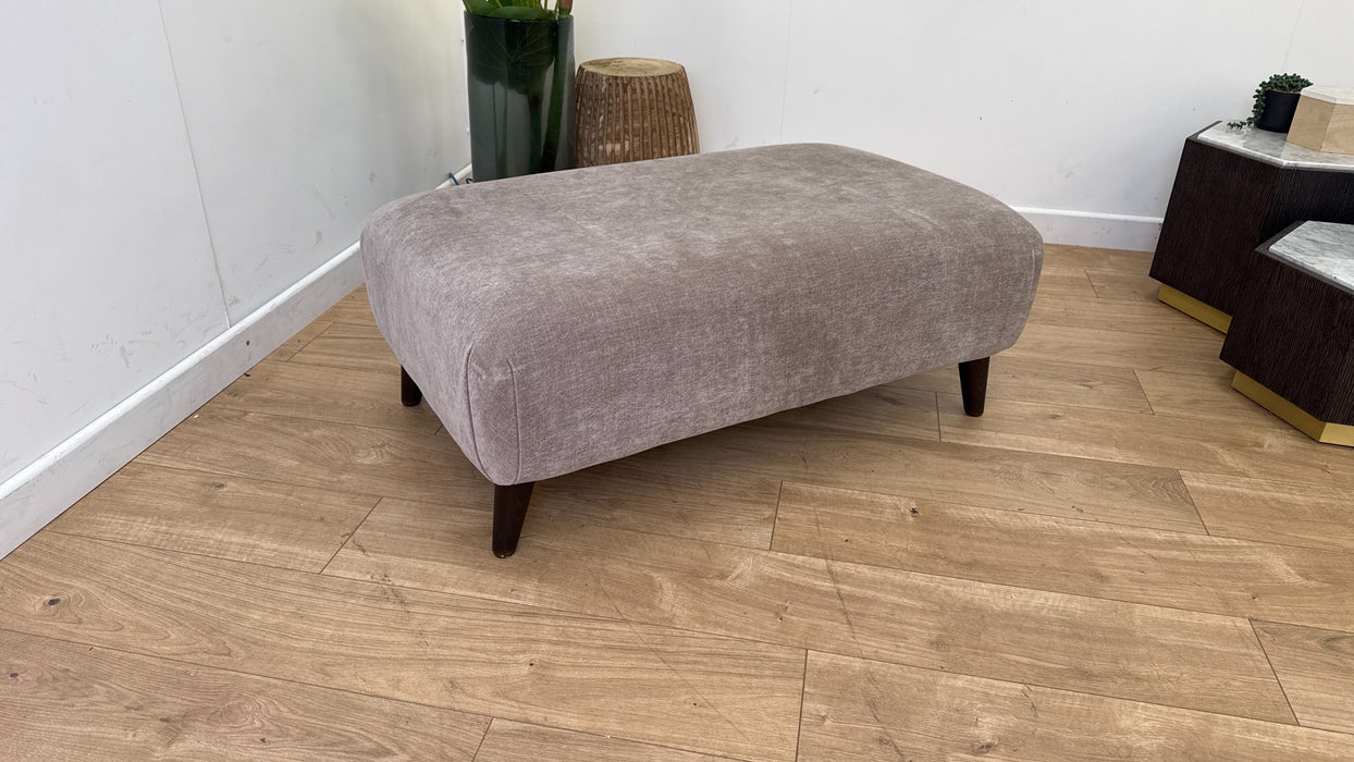 Sofology Mayfair Fabric Designer Footstool in Soft Chenille Linen All Over