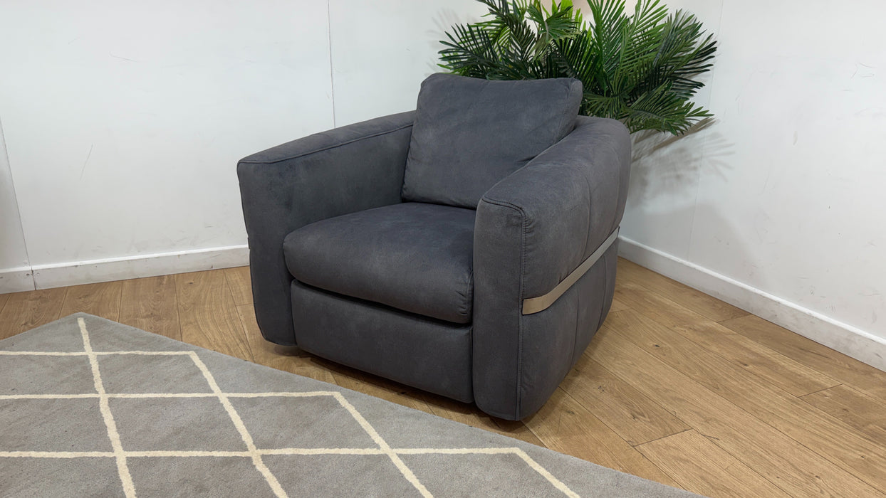 Sofology Lumiere Fabric Accent Swivel Chair in Lifestyle Flecked Charcoal