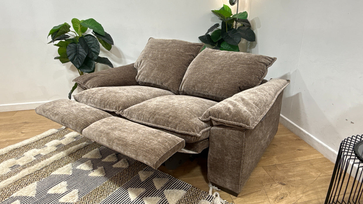 Sofology Embrace 2 Seater Power Recliner/Headrest in  Chenille BrownFab