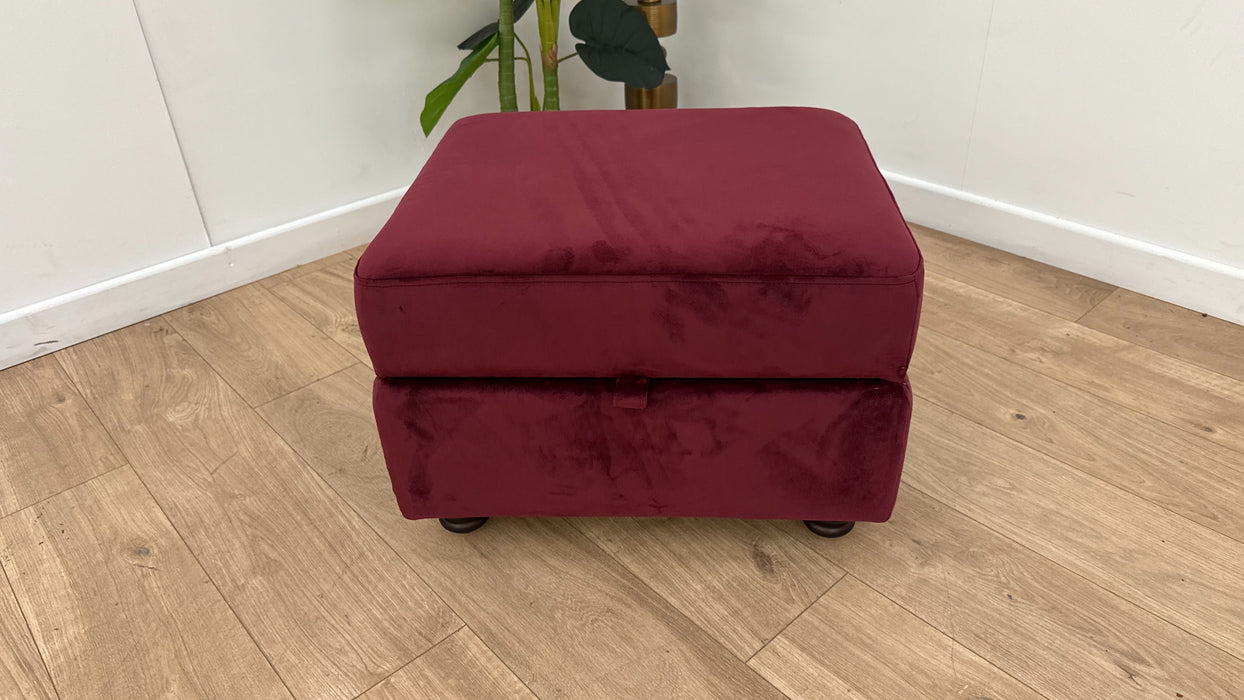 Sofology Kensington Fabric Storage Footstool in Wine All Over