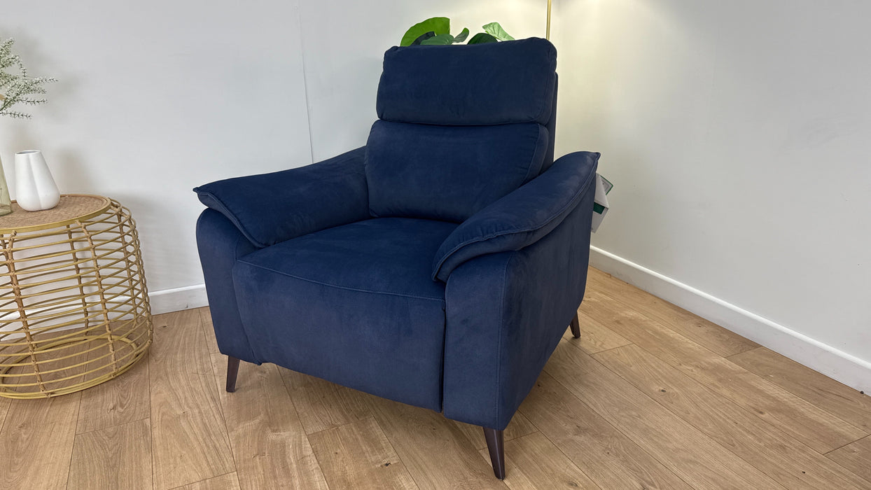 Sofology The Arlo Fabric Chair Power Recliner in Lifestyle Flecked Navy