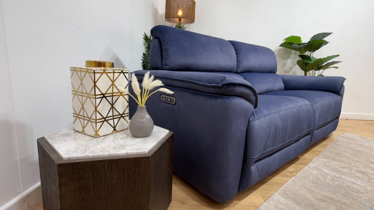 Sofology Hugo Fabric 2.5 Seater Power Recliner/Headrest in Lifestyle Flecked Navy