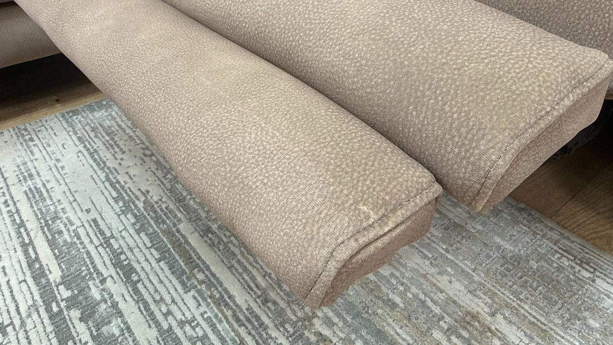 Sofology Illinois Fabric 2 Corner 1 Power Recliner/Headrest in Lifestyle Mottled Latte