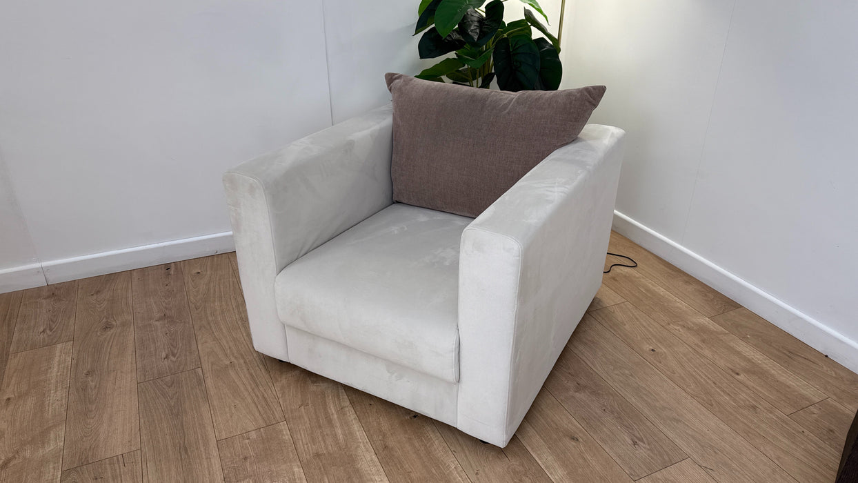 Sofology The Strand Fabric Chair in Matt Velvet Milk