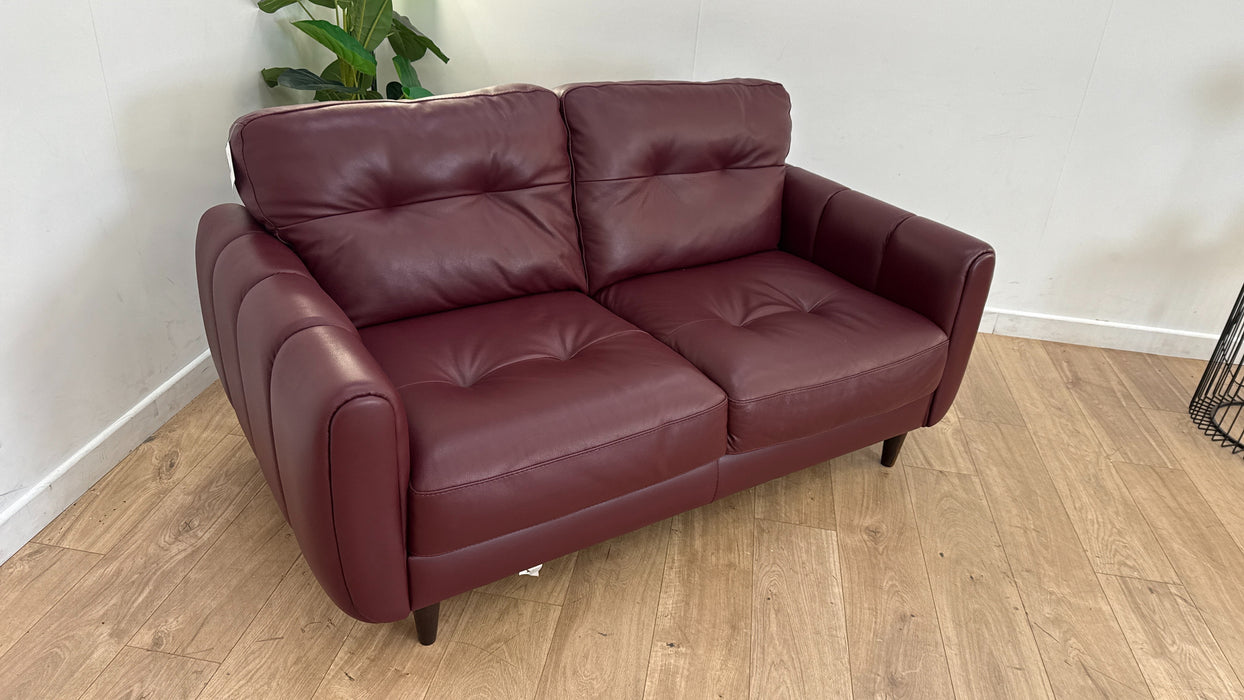 Sofology The Bexley 2 Seater Leather Sofa in Caruso Maroon