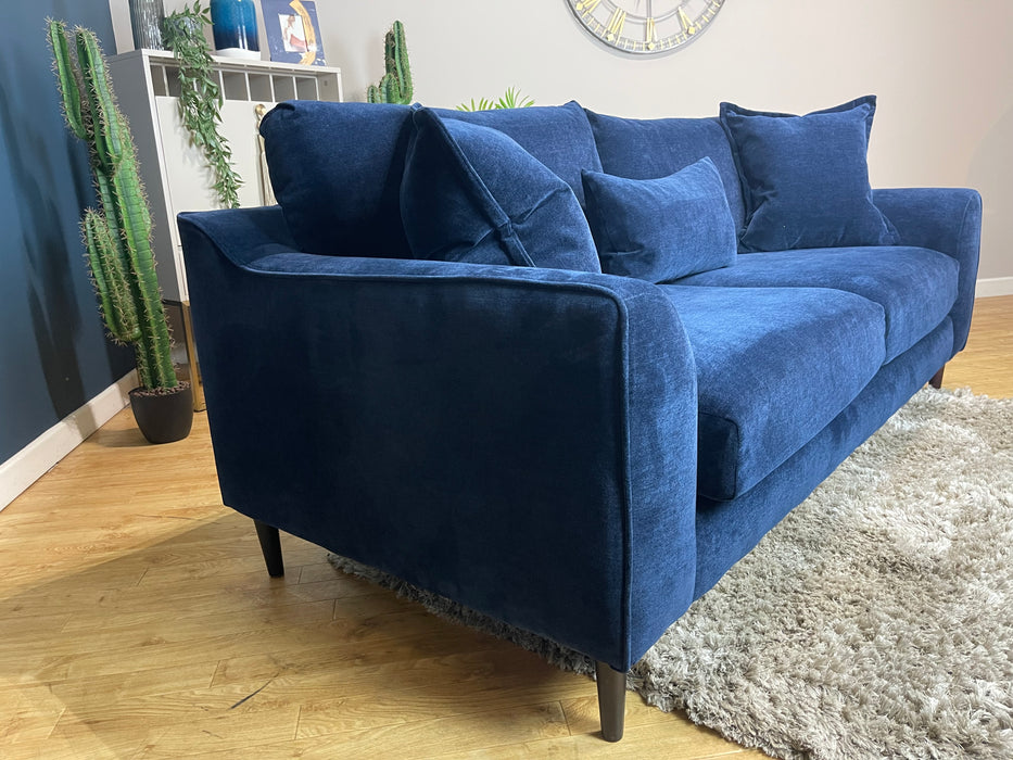 Mayfair 3 Seater - Soft Chenille Navy All Over Fabric (WA2)