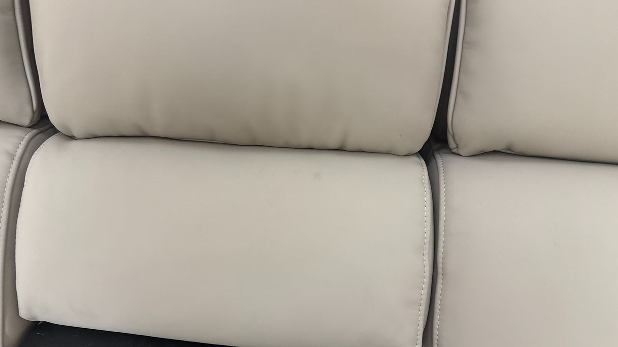 Sofology The Viento Leather 2 Seater Console Power Recliner/Headrest Heated Seat Lumbar in Trusty Super Matt Putty