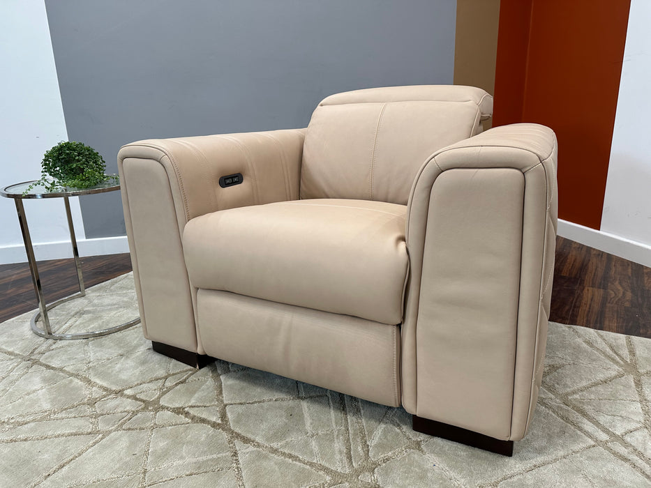 Mason 1 Seat - Leather Pow Rec Chair - Fawn