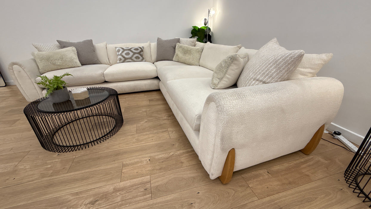 Sofology Marble Arch Fabric 3 Corner 3  in Camden Wood Trim Ecru Mix