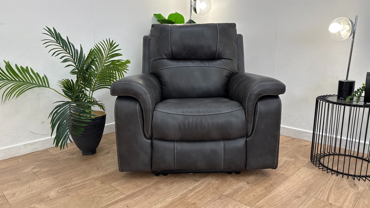 DFS Evander Fabric Recliner Chair in Grey — The Sofa Clearance Outlet