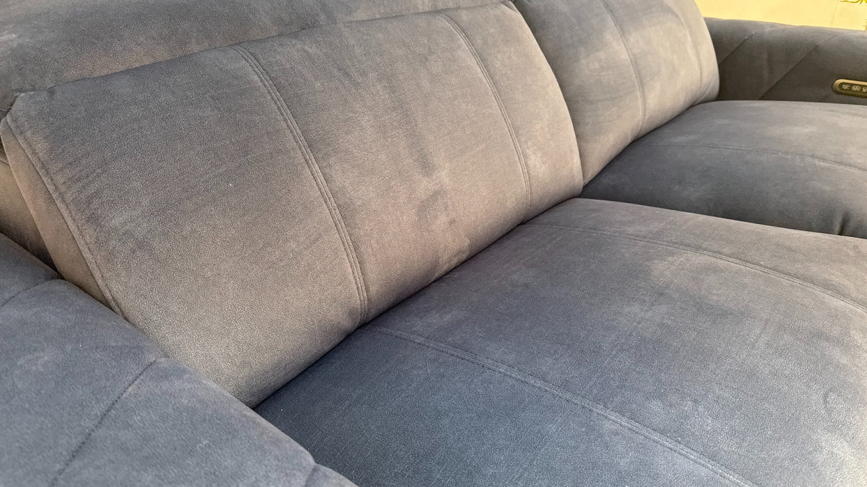 Sofology Allure Fabric 2.5 Seater Power Recliner/Headrest Lumbar Support in Lifestyle Flecked Navy