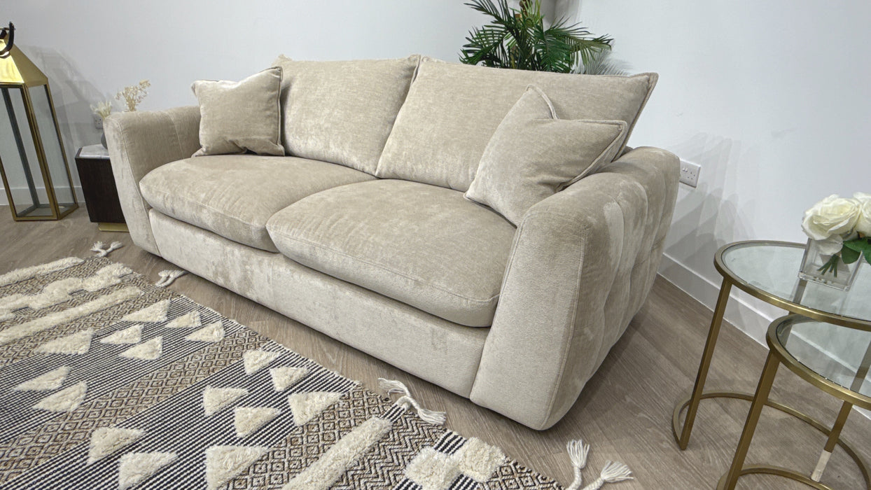Sofology Hudson Fabric 3 Seater in Luxury Sherpa Pebble