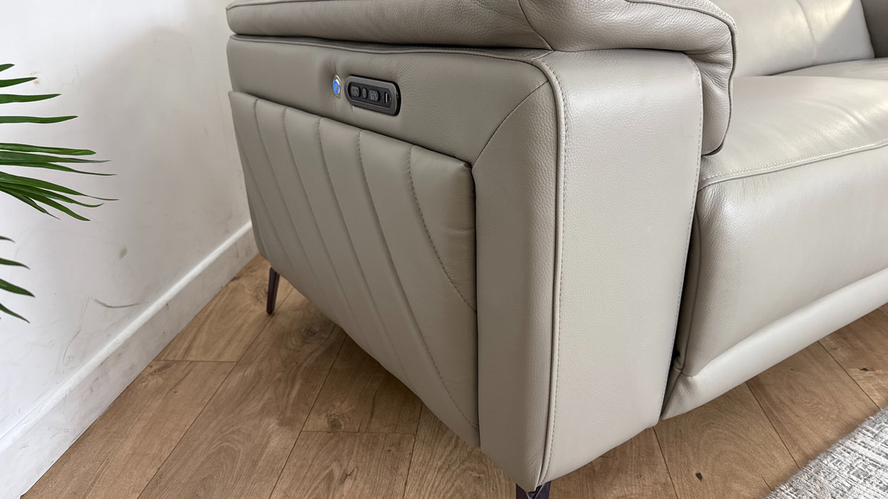 Sofology The Fratelli 2.5 Seater Sofa in Trusty Embossed Leather Light Grey