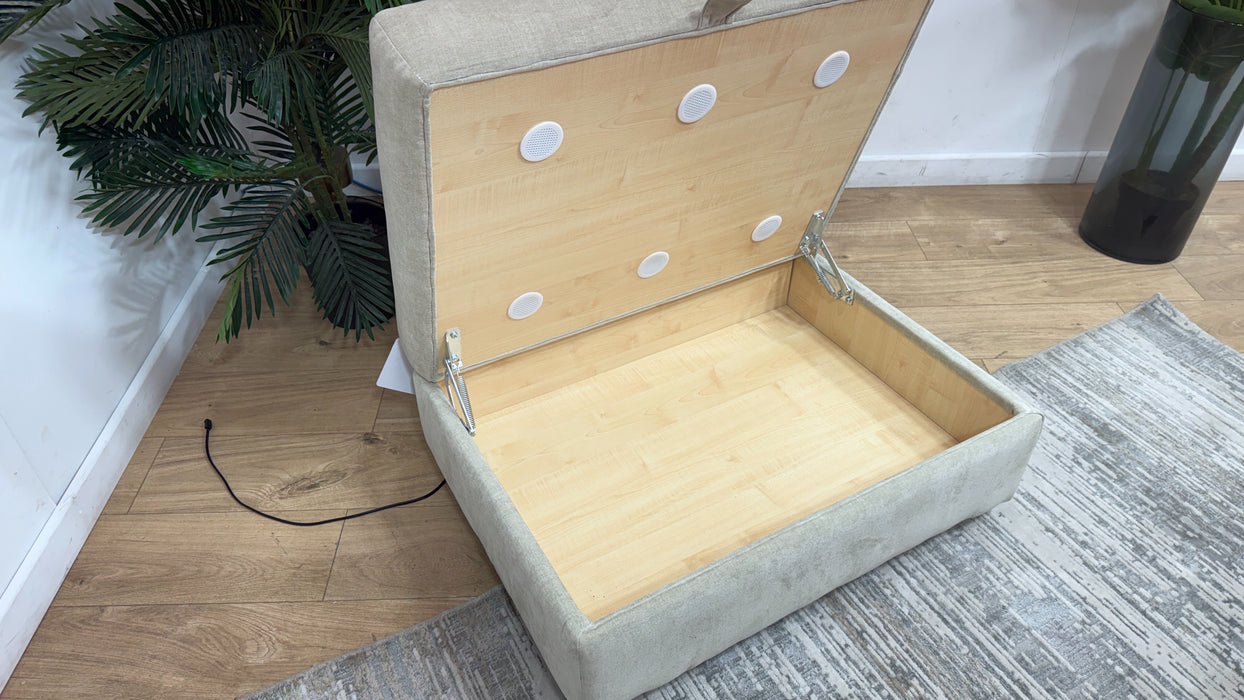 Sofology Haven Fabric Storage Footstool in Vintage Chenille Natural