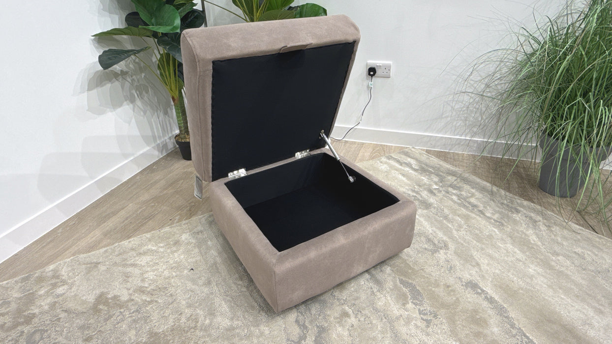 Sofology Bradie Fabric Storage Footstool in Lifestyle Flecked Nutmeg