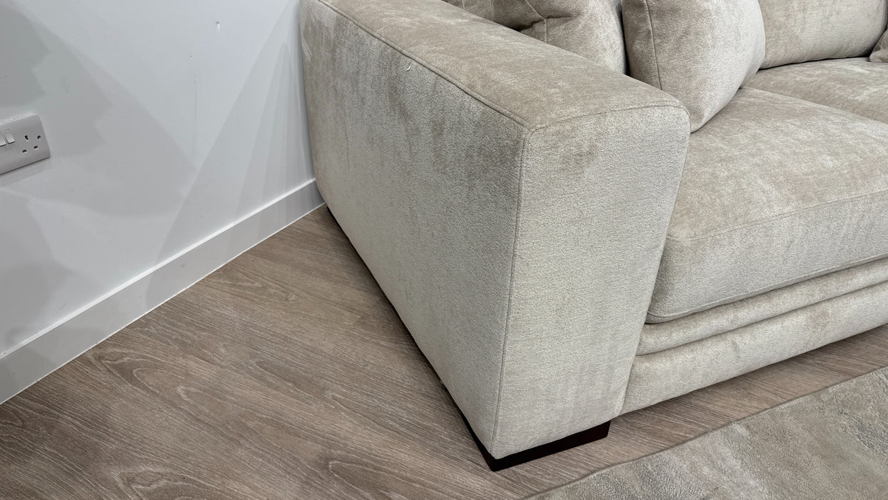 Sofology Obsidian Fabric 3 Seater in Luxury Sherpa Mink