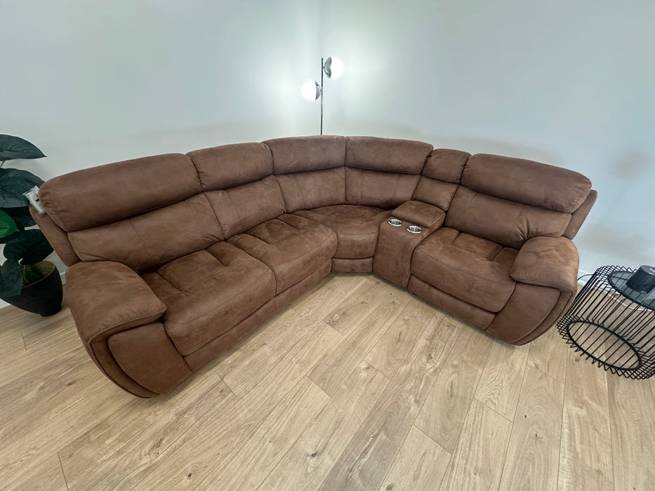 Radleigh 2 Corner 1 - Fabric Sofa - Aspen Chestnut