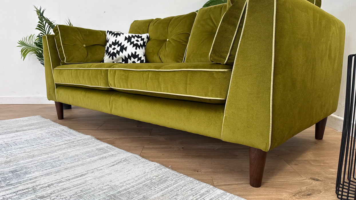 Cricket 3 Seater Sofa - Fabric - Green Velvet Mix