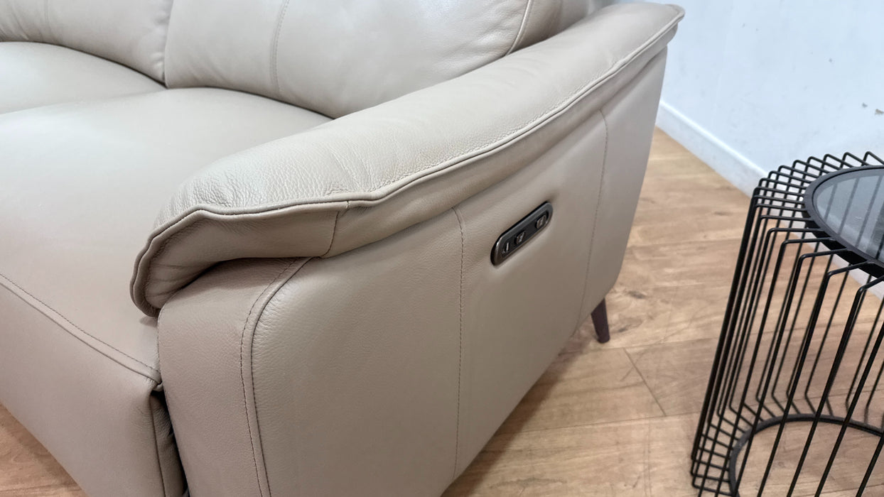 Sofology Arlo Leather 2.5 Seater Power Recliner in Trusty Embossed Stone